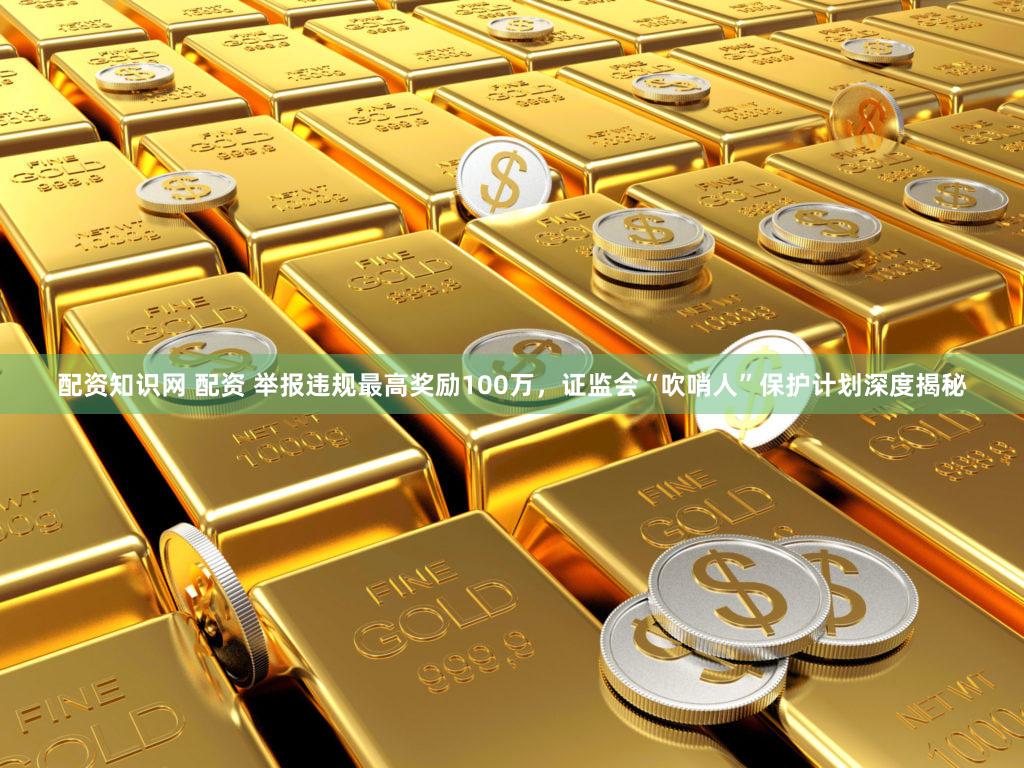 配资知识网 配资 举报违规最高奖励100万，证监会“吹哨人”保护计划深度揭秘