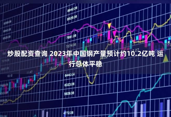 炒股配资查询 2023年中国钢产量预计约10.2亿吨 运行总体平稳