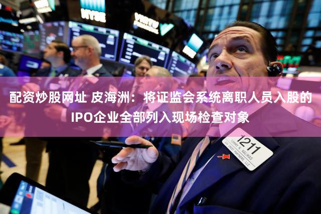 配资炒股网址 皮海洲：将证监会系统离职人员入股的IPO企业全部列入现场检查对象